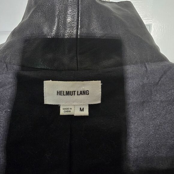 HELMUT LANG wool/leather moto jacket - Picture 8 of 9